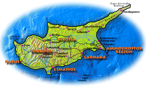 map of Cyprus regions